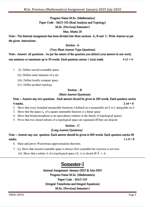 VMOU MAT-102 ASSIGNMENT SOLUTION PDF 2025