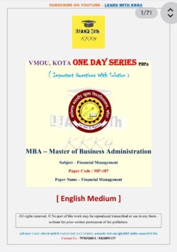 VMOU MP-107 ONE DAY SERIES PDF (VMOU ONE WEEK PDF) MP-107 Financial Management